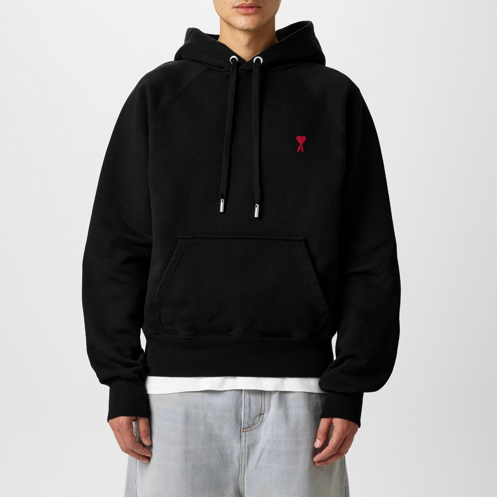 AMI Paris De Coeur Hoodie - Black